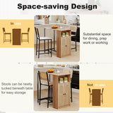 Tangkula 3 Piece Counter Height Bar Table Set