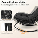 Tangkula Outdoor Papasan Rocking Chair for Patio