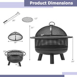 Tangkula Fire Pit for Outside Wood Burning