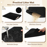 Tangkula Litter Box Enclosure 2-Door Cabinet & Open Compartment Modern Cat Litter Box Furniture