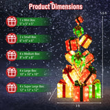 Tangkula 5.6 FT Pre-Lit Gift Box Tower