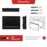 23-Inch Infrared Quartz Electric Fireplace Insert with Remote Control, 1500W - Tangkula