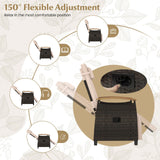 Tangkula Patio Wicker Recliner Chair w/Adjustable Backrest & Footrest