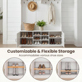 Tangkula Hall Tree with Bench and Shoe Storage