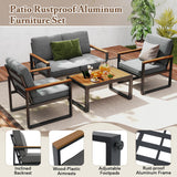 Tangkula 4/8 Piece Patio Aluminum Furniture Set(Gray)