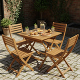 Tangkula 32-Inch Teak Wood Folding Outdoor Table