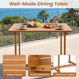 Tangkula 5 Pieces Acacia Wood Patio Dining Set for 4