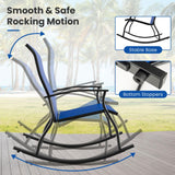 Tangkula Patio Rocking Chairs Set of 2, Outdoor Rocking Chair with Smooth & Safe Rocking Motion, Ergonomic Backrest