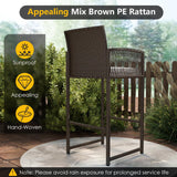 Tangkula 3 Piece Patio Bar Set for Backyard Poolside Porch