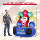 Tangkula 6Ft Inflatable DJ Santa, Inflatable Christmas Decoration
