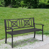 Tangkula 51" Metal Outdoor Park Bench
