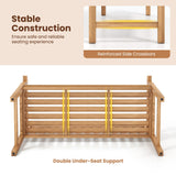 Tangkula 51" Teak Wood Outdoor Bench 2-Person Solid Wood Garden Patio Bench