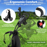 Tangkula Electric Foldable 3 Wheels Golf Cart with Adjustable Handle & 9 Speed Settings