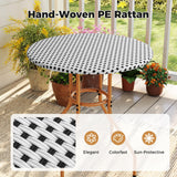 Tangkula 27.5" Outdoor Bistro Table with Heavy Duty Metal Frame and Adjustable Foot Pads
