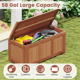 Tangkula 58 Gallon Wood Outdoor Storage Box