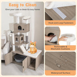 Cat Tree with Litter Box Enclosure - Tangkula