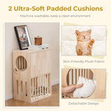 Tangkula 2-Tier Luxury Wood Cat House