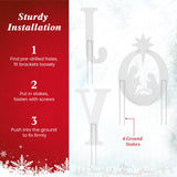Tangkula 3 Pieces Outdoor Christmas Joy Nativity Yard Signs Decoration Set