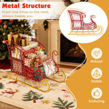 Tangkula Metal Christmas Santa Sleigh Basket