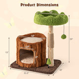 Tangkula Solid Wood Cat Tree