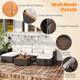 Tangkula 7 Pieces U Shape Outdoor Furniture Set