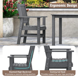 Tangkula 6 Pcs Outdoor HDPE Weather Resistant Table and Chairs Set