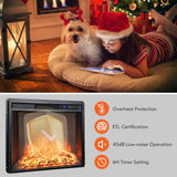 Tangkula 26 Inches Electric Fireplace Inserts with Remote Control