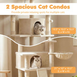 Tangkula 65 Inch Multi-Level Cat Tower with Sisal Scratching Posts & Board