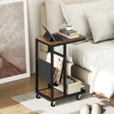 Tangkula Mobile C Shaped Side Table