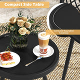 Tangkula 3 Piece Patio Bistro Set, All Weather Heavy Duty Table and Chairs Set of 2 with Widen Seats
