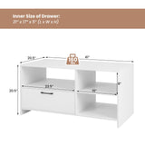 Tangkula White TV Stand for TVs up to 50”