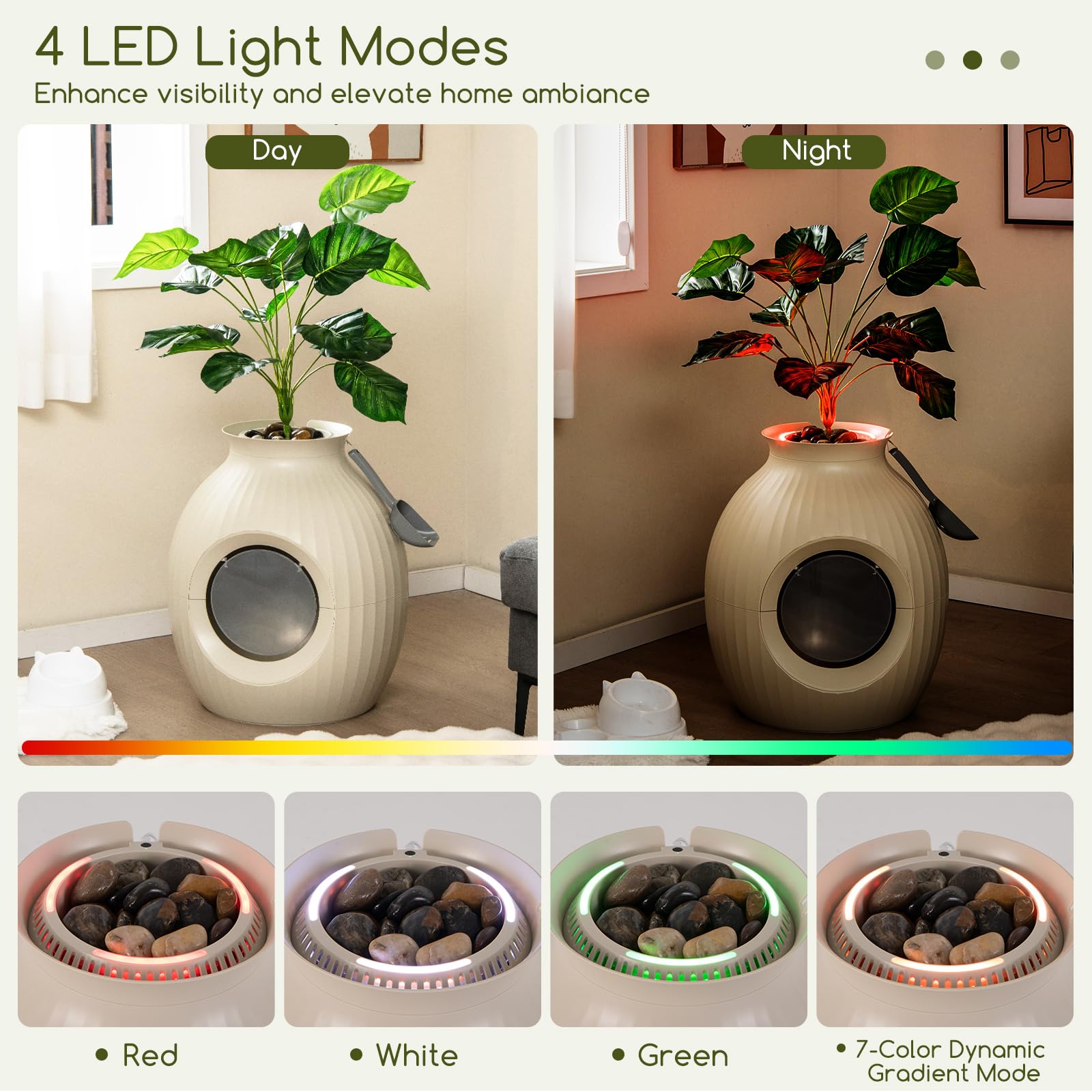 litter box house plant Tangkula Hidden Litter Box Plant, Cat Litter Box Enclosure Furniture with Odor Removal System