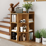 Tangkula 9 Cube Corner Bookshelf with Charging Station