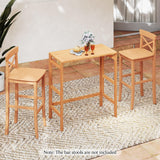 Tangkula Patio Rectangle Counter Height Pub Table with Slatted Tabletop