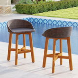 Tangkula Outdoor Rattan Bar Chairs Set of 2/4