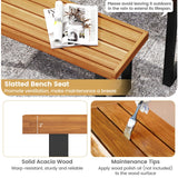 Tangkula 48" Long Patio Dining Bench w/Metal Legs