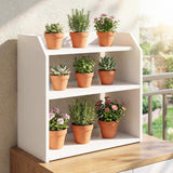 Tangkula 3-Tier Wooden Countertop Bookcase with Guardrails