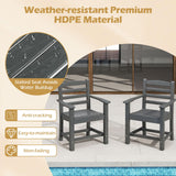 Tangkula 6 Pieces Patio Dining Bench Set with 1.77” Umbrella Hole and Wood-Like Surface