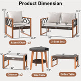 Tangkula 7 Pieces Patio Furniture Conversation Set
