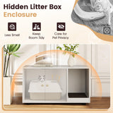 Tangkula Cat Litter Box Enclosure | Hidden Litter Box Furniture with Scratching Board