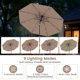 Tangkula 10 FT Solar Patio Umbrella for Backyard Poolside Deck Lawn
