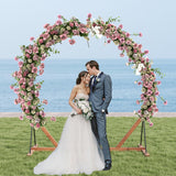 Tangkula 7FT Wedding Arch, Heptagon Wooden Arch for Wedding Ceremony