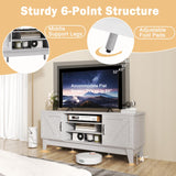 Tangkula Farmhouse Wood TV Stand for TVs Up to 65”