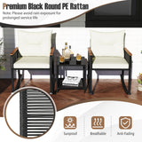 Tangkula 3 Piece Patio Rocking Bistro Set