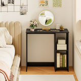 Tangkula Small Desk with Shelves for Small Space