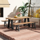 Tangkula 6 FT HDPE Outdoor Bench, Extra Long Patio Picnic Bench for 3-4 People, 1100 lbs Weight Capacity