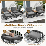 Tangkula Patio Ottoman Footrest for Patio Furniture