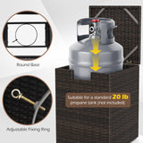 Tangkula 16" Outdoor Rattan Hideaway Table for Gas Fire Pit