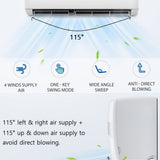18000Btu/H Mini Wall-Mounted AC Unit with Heat Pump & Ductless Inverter System Rooms up to 1250 Sq.Ft, 18000BTU, 208-230V, 19 SEER