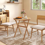 Tangkula 26 Inch Acacia Wood Outdoor Dining Table